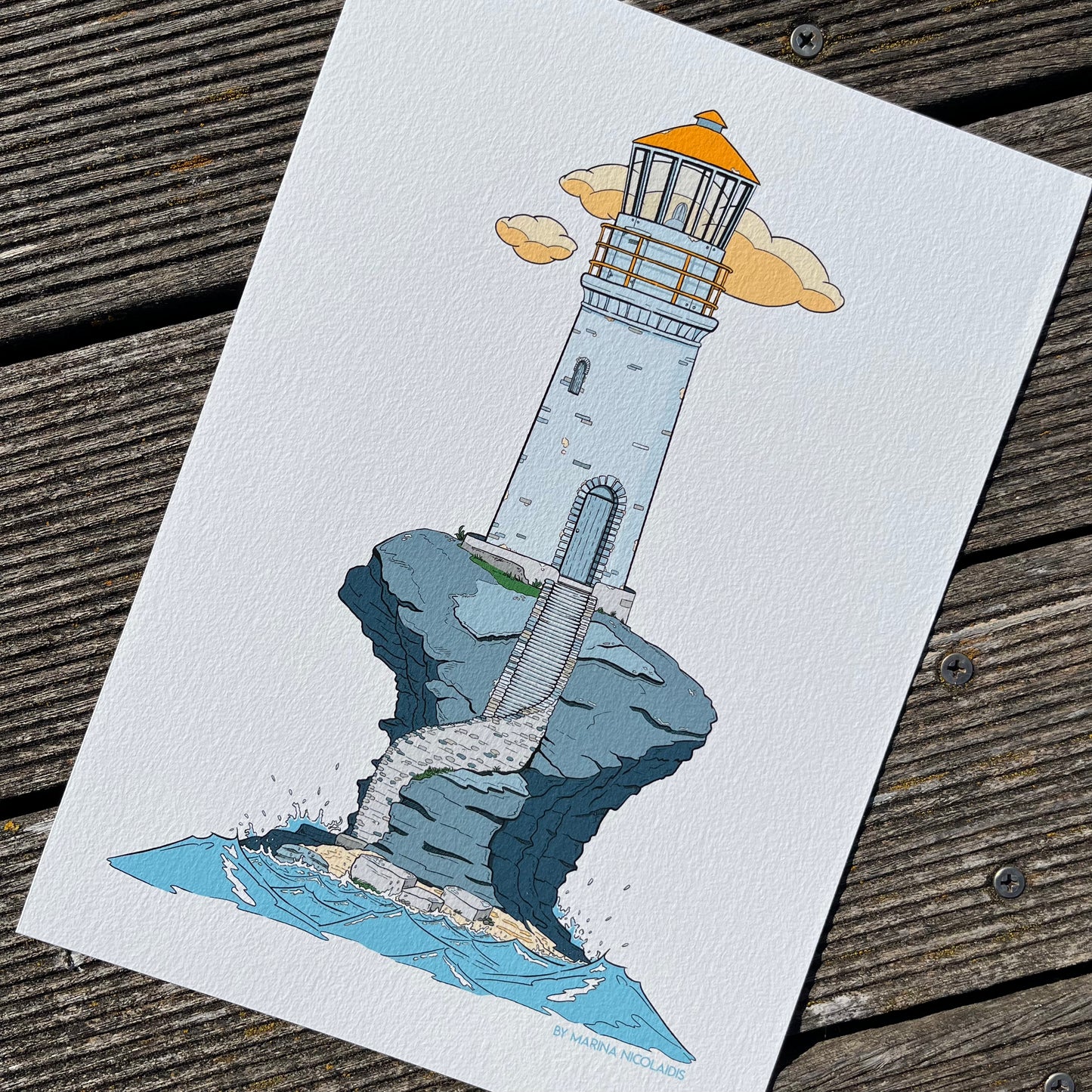 Andros lighthouse art print