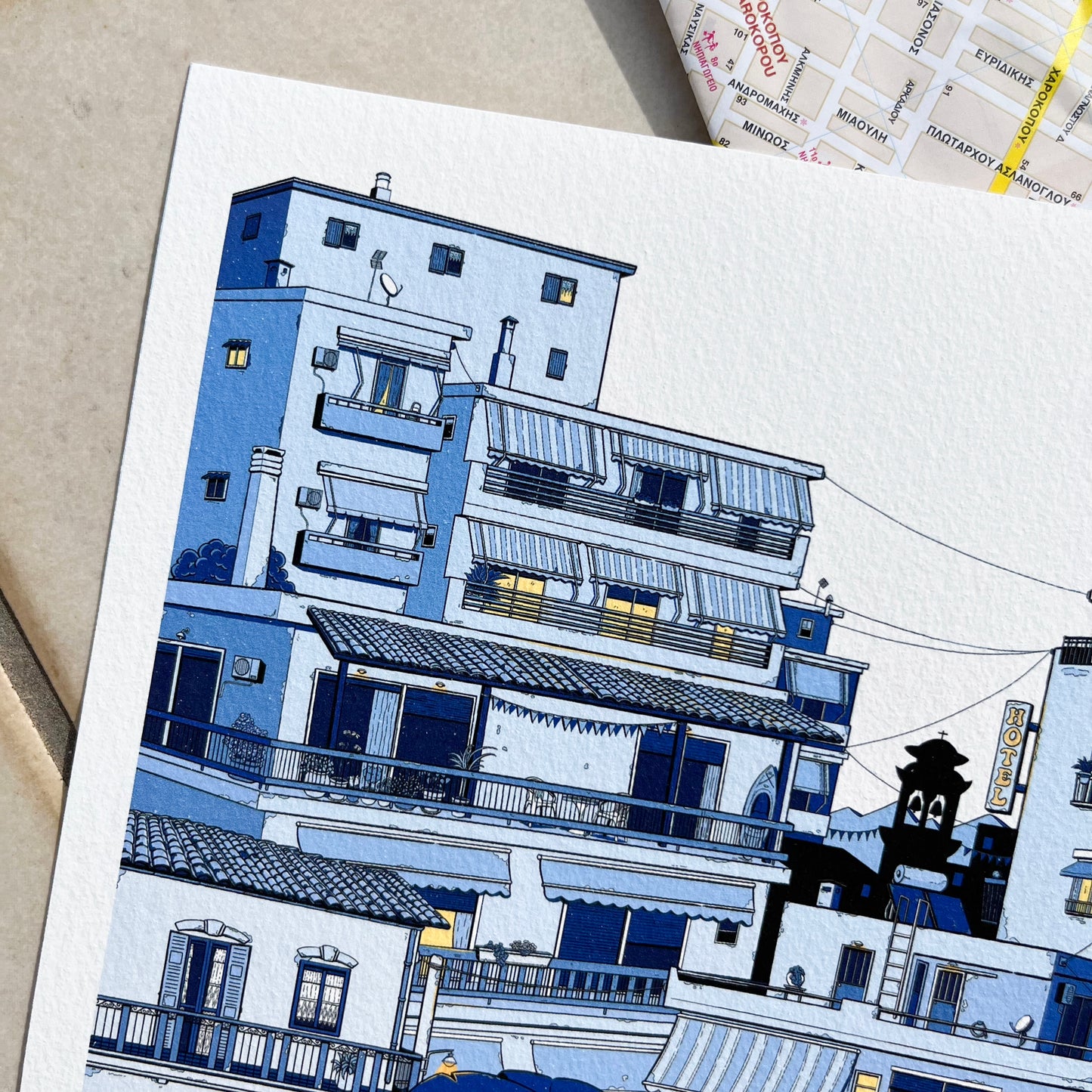 Athens city art print