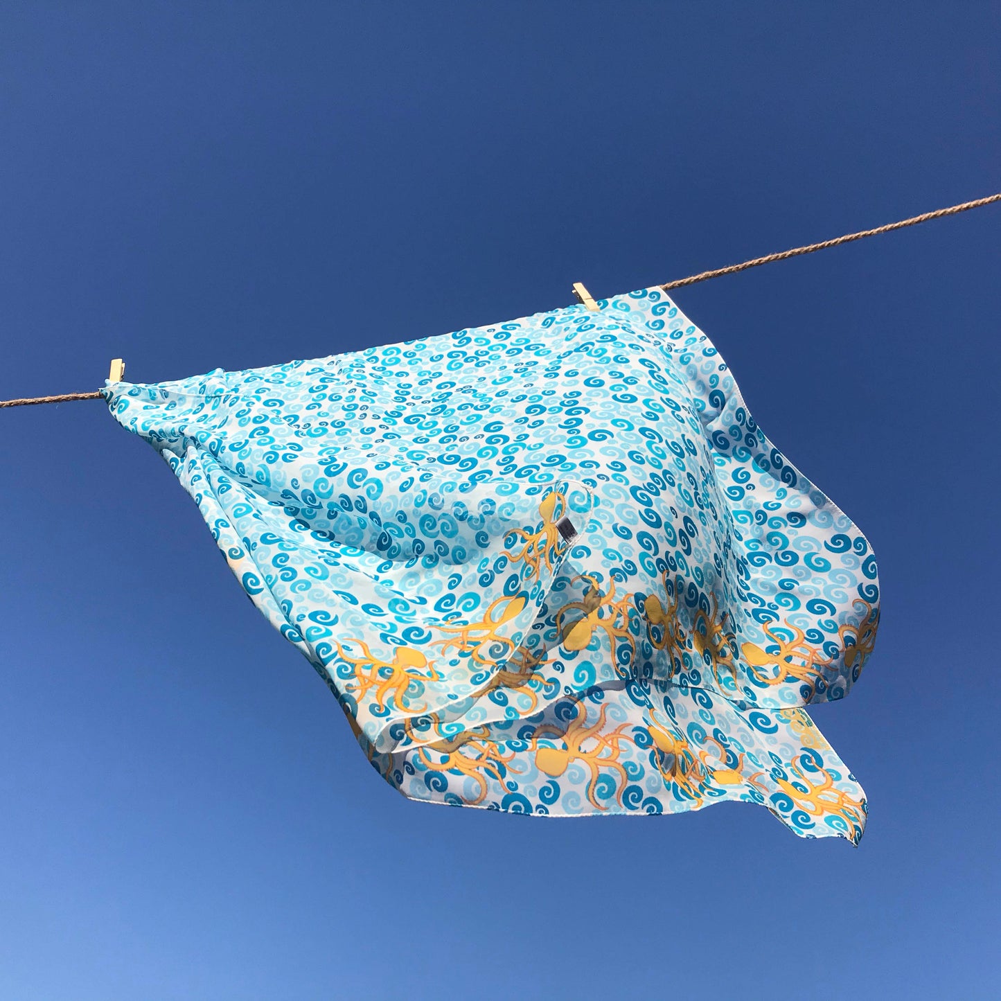 Greek silk pareo Octopus