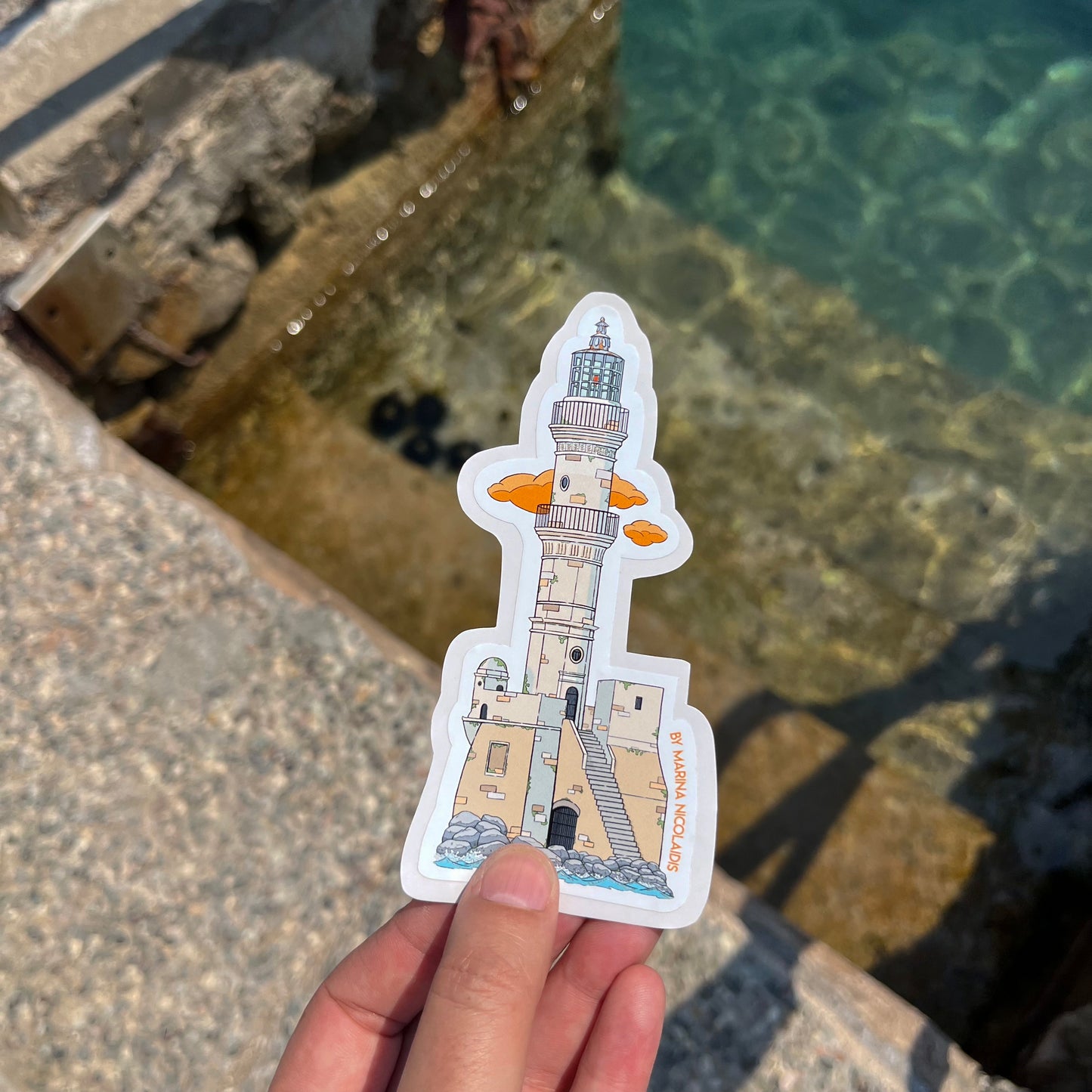 Chania lighthouse sticker