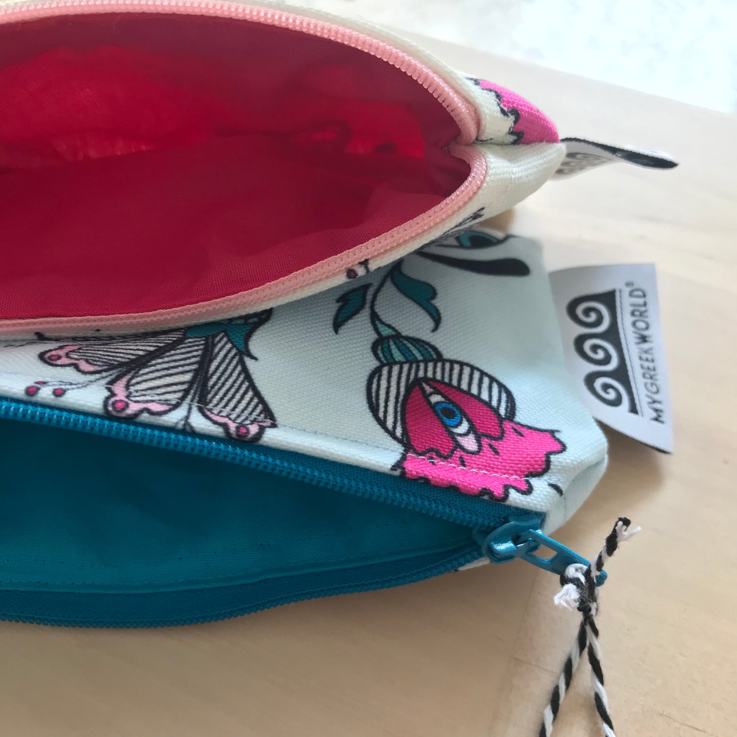 Evil eyes and flowers pencil case