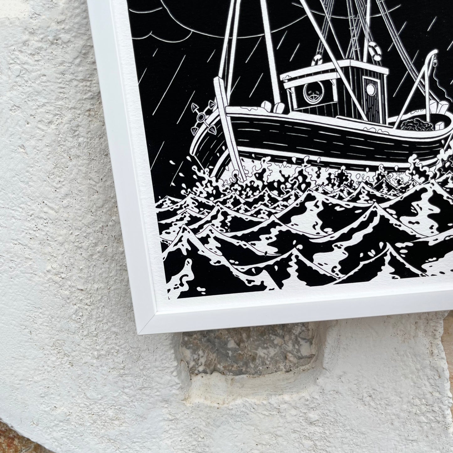 Boat in the tempest art print