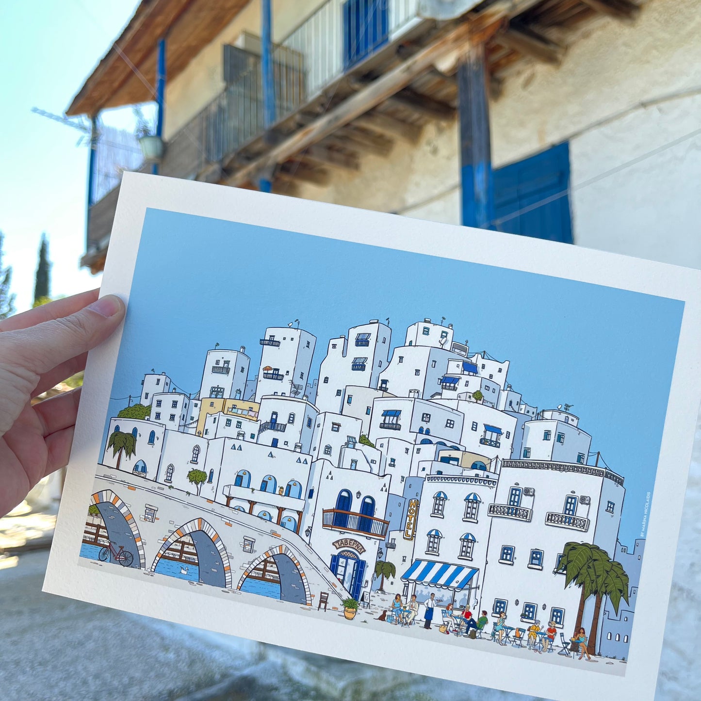Paros Greek Village art print