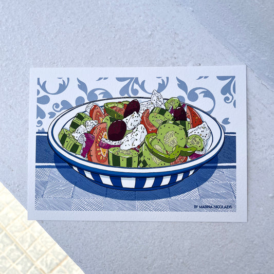 Greek salad art print