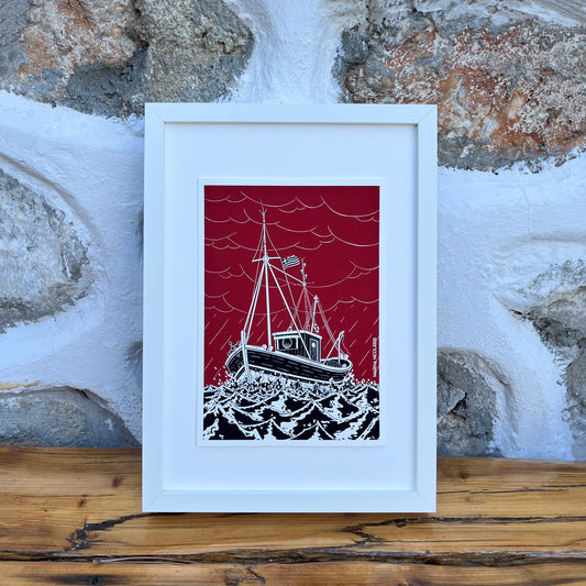 Boat in the tempest art print
