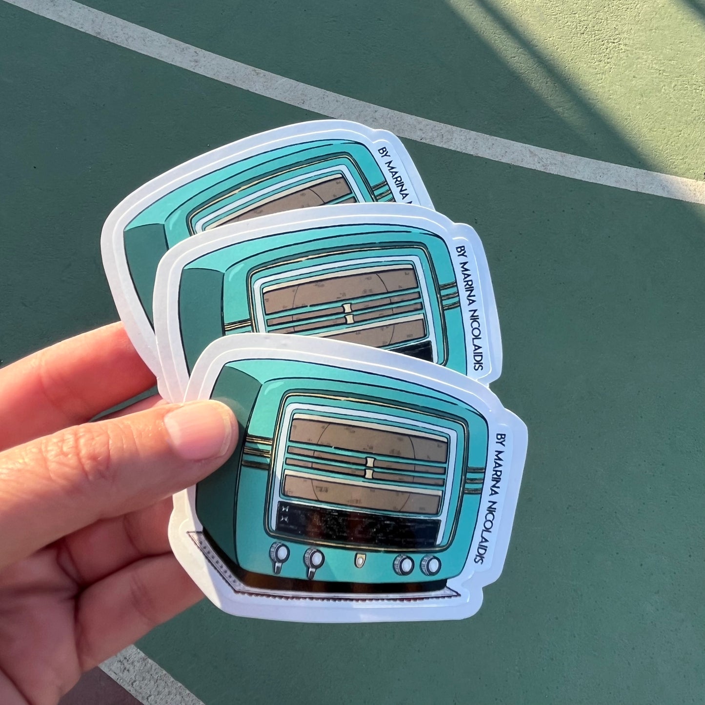 Retro radio sticker