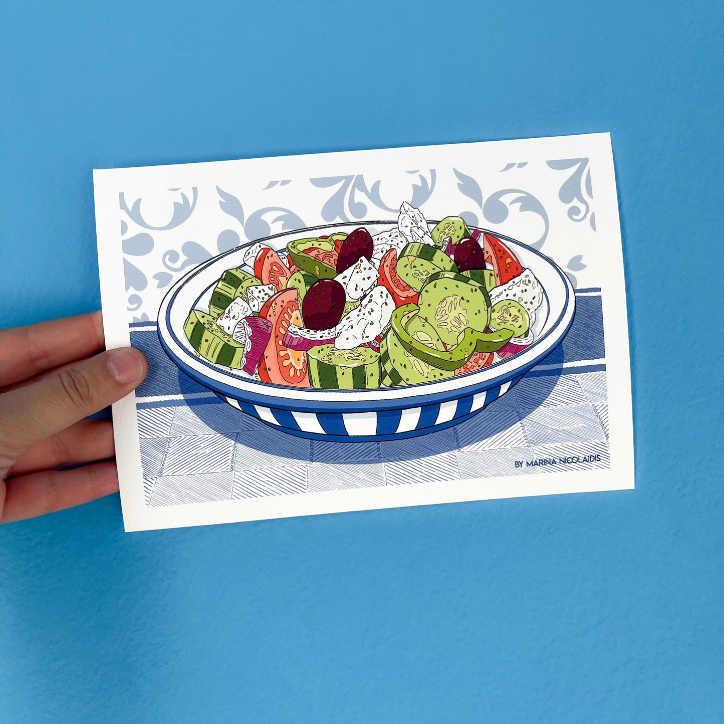 Greek salad art print