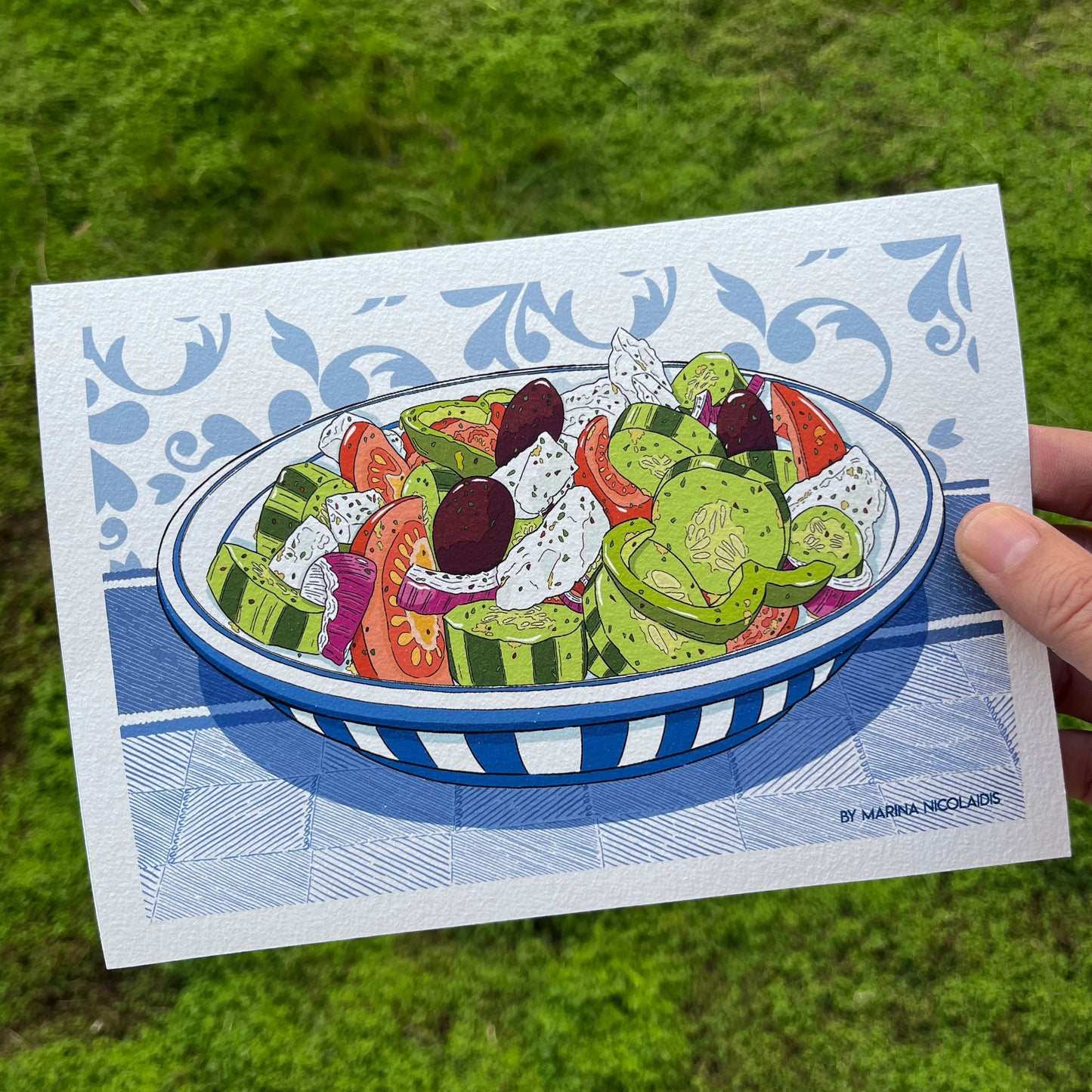 Greek salad art print