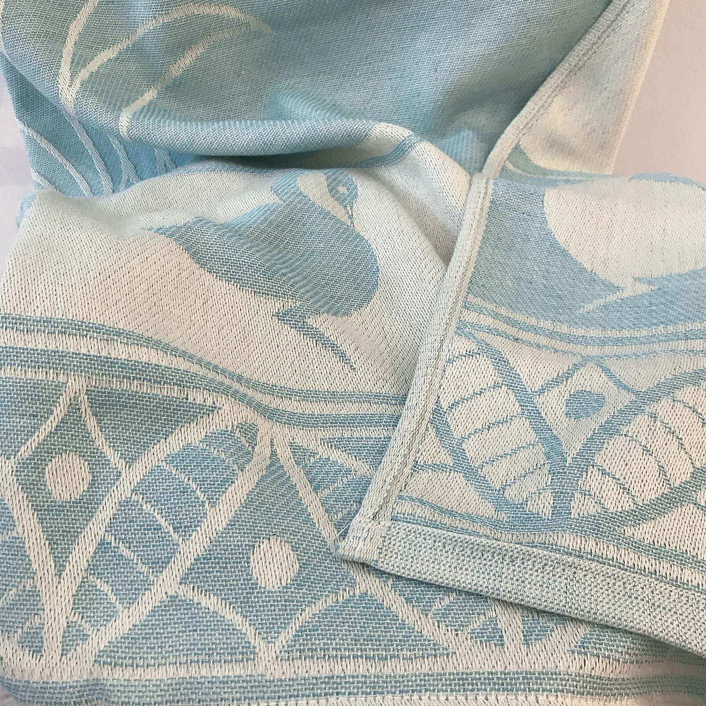 Papyrus and ducks woven bath towel