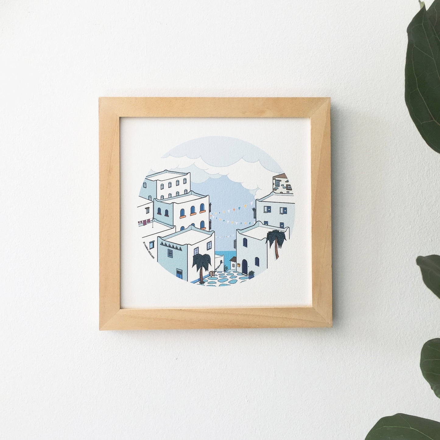 Greek village art print