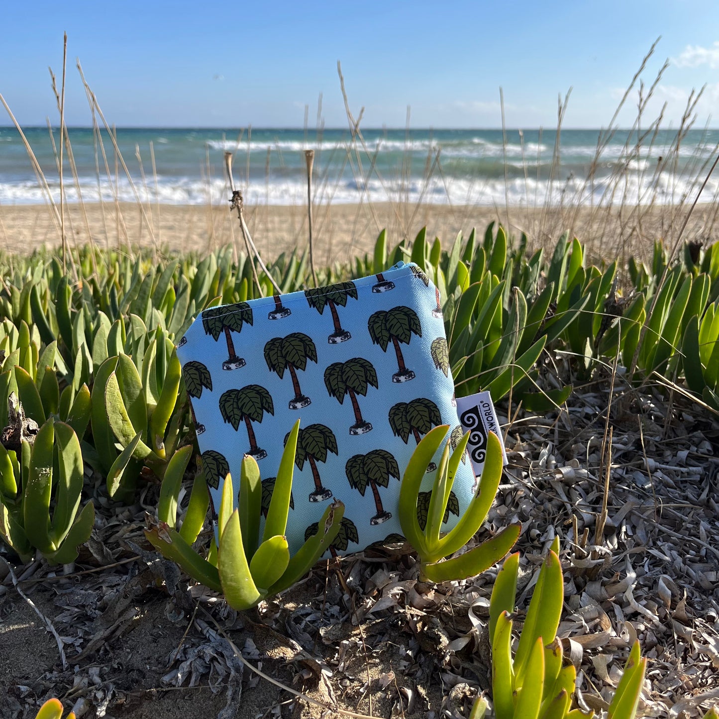 Maxi purse with palm trees