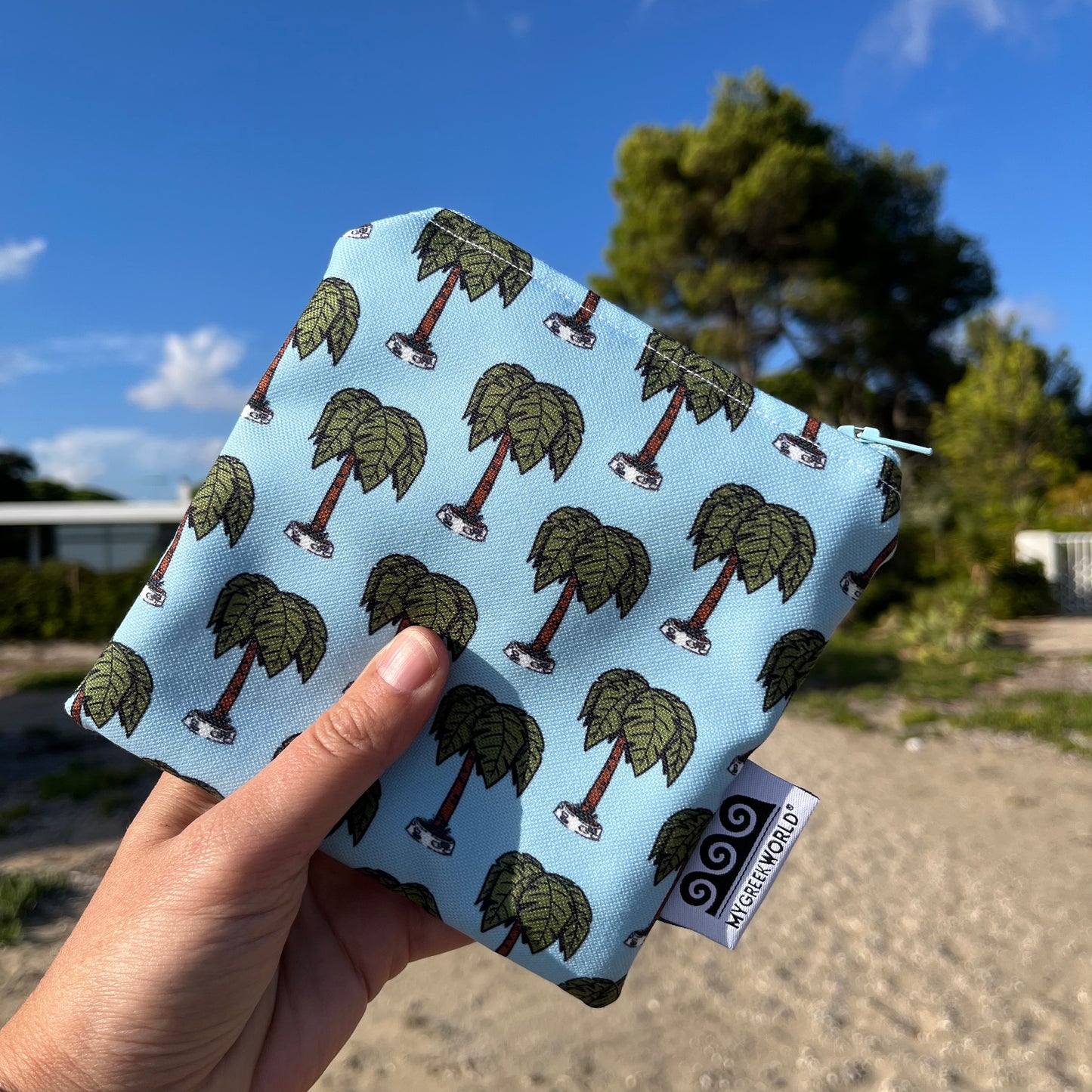 Maxi purse with palm trees