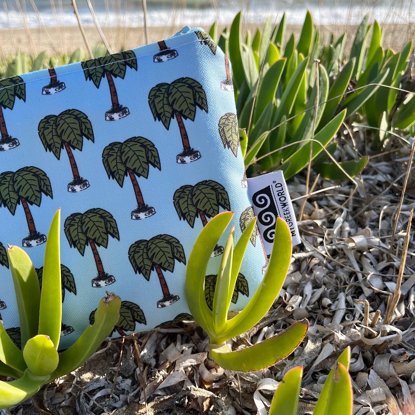 Maxi purse with palm trees
