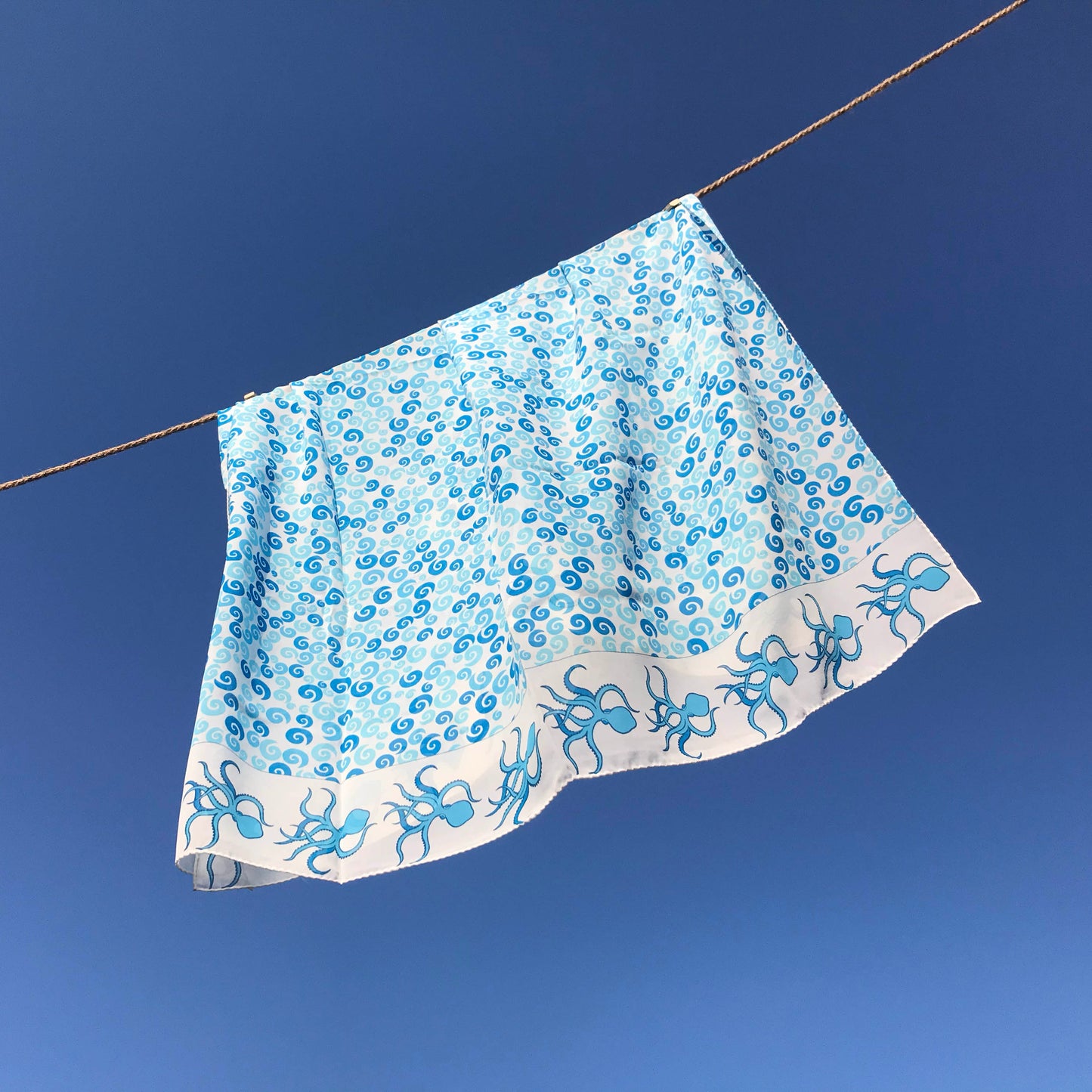 Greek silk pareo Octopus