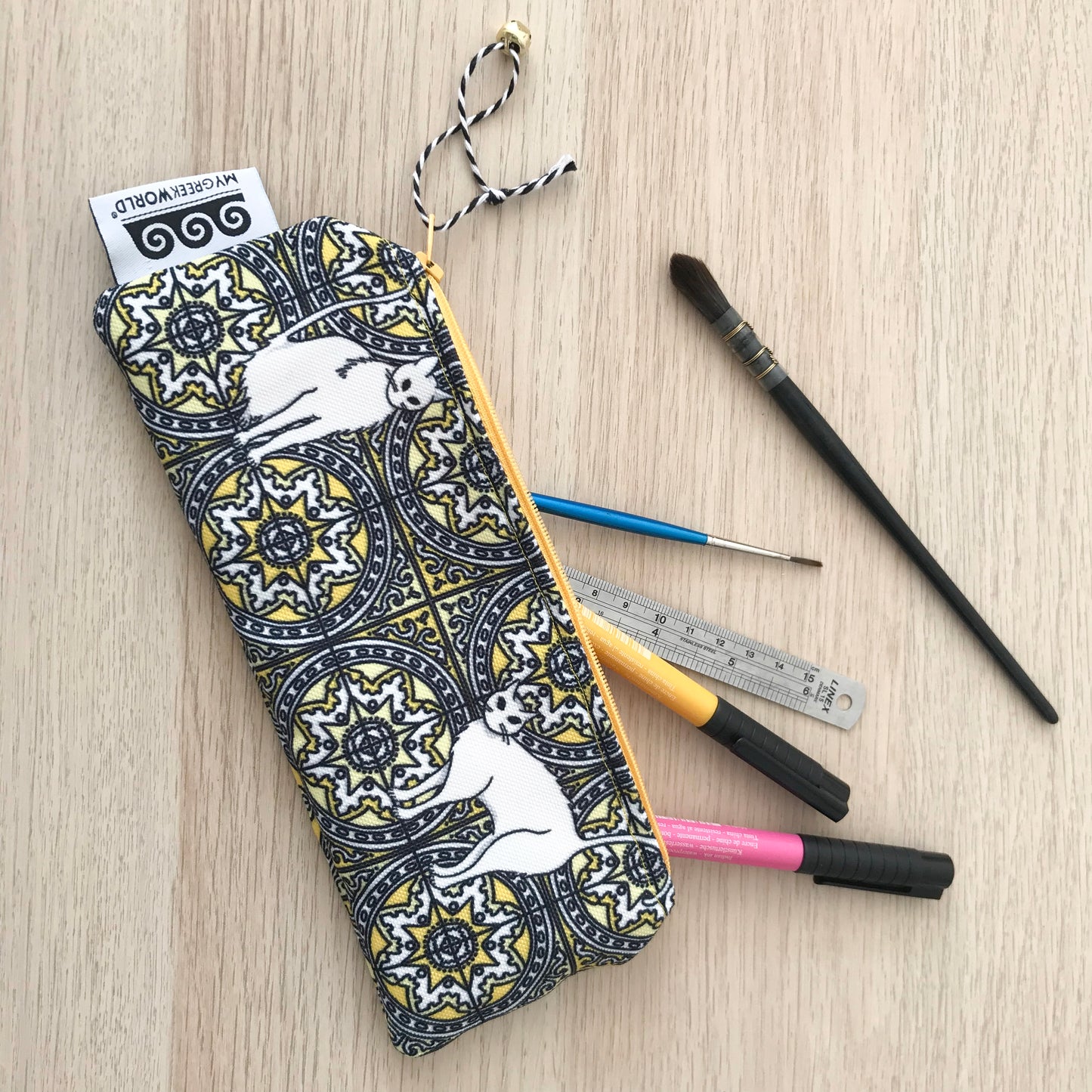 Greek cat pencil case
