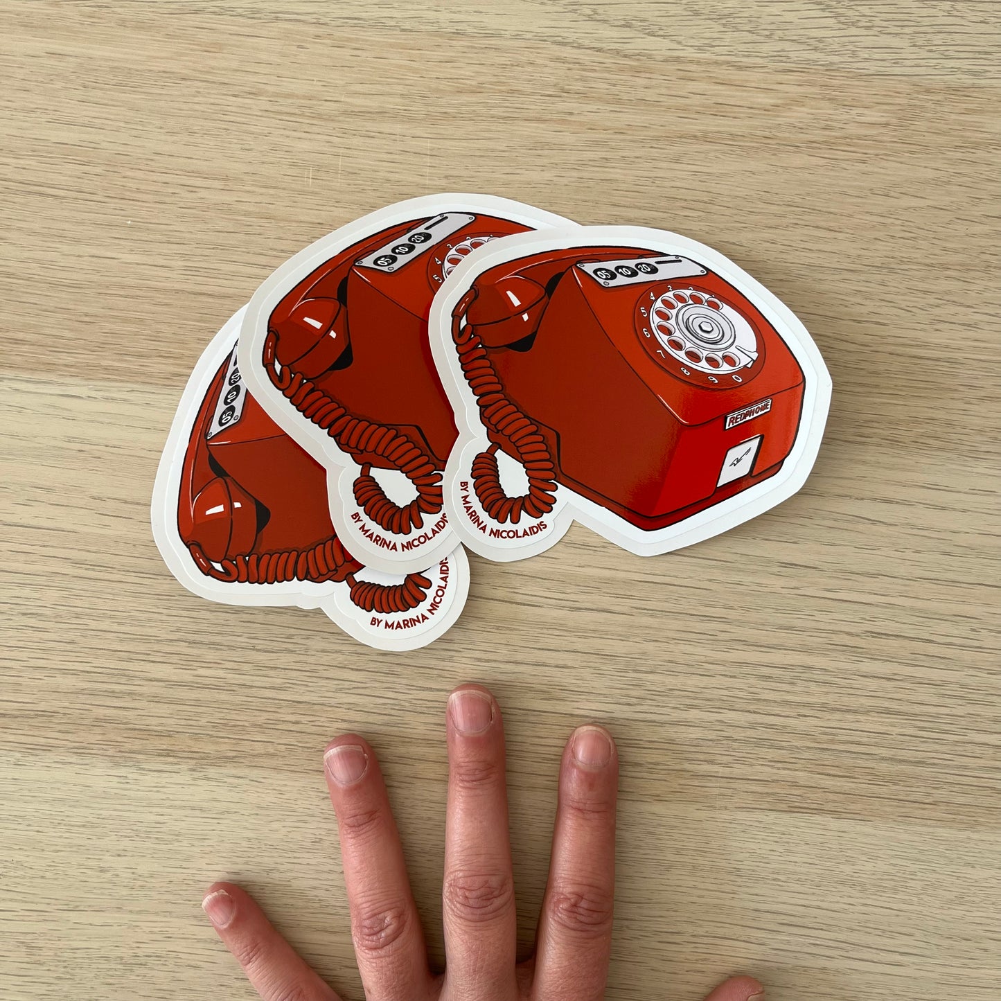 Coin red phone sticker