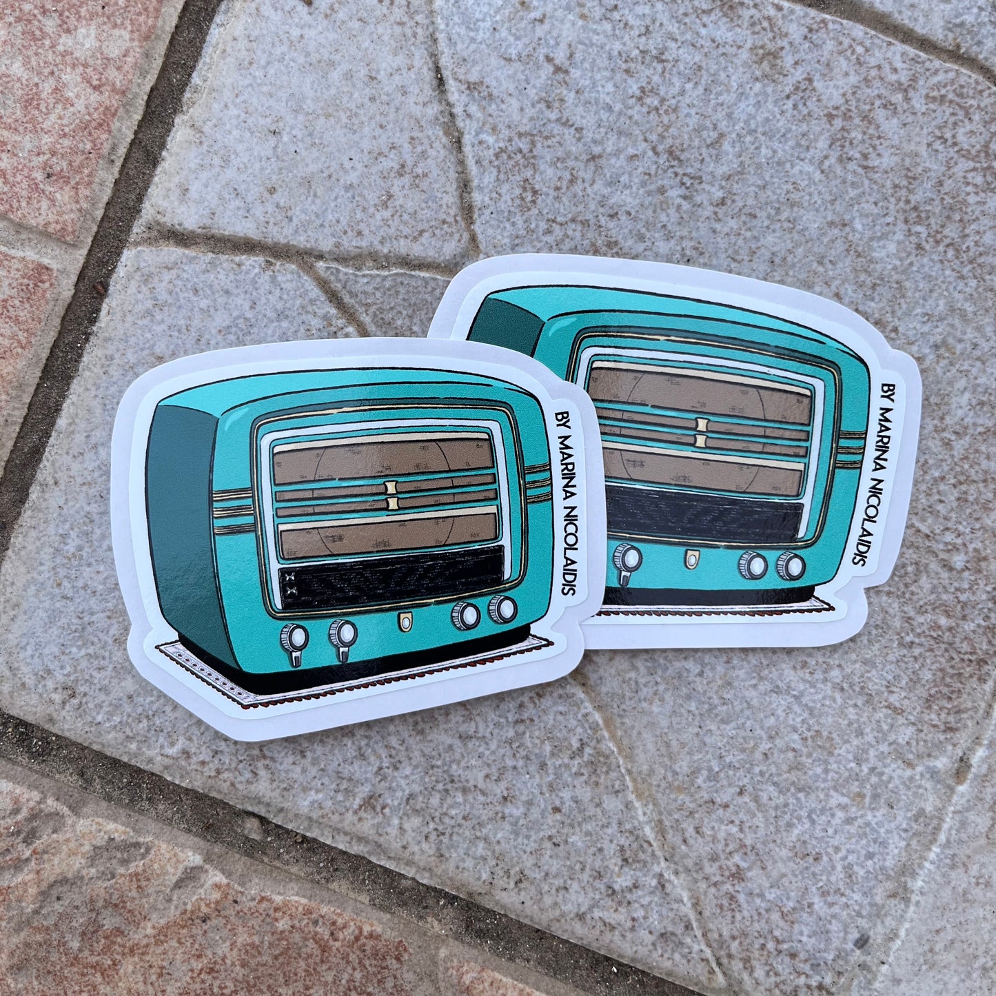 Retro radio sticker