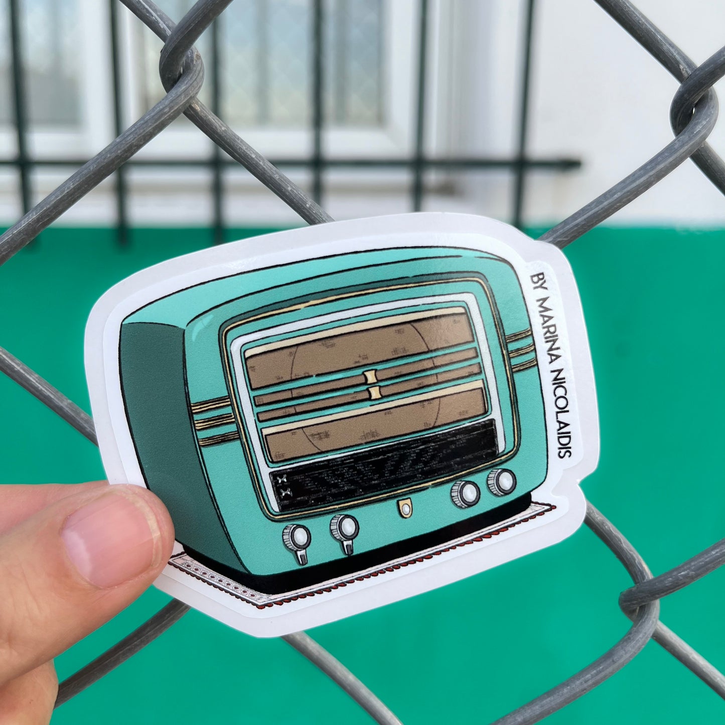 Retro radio sticker