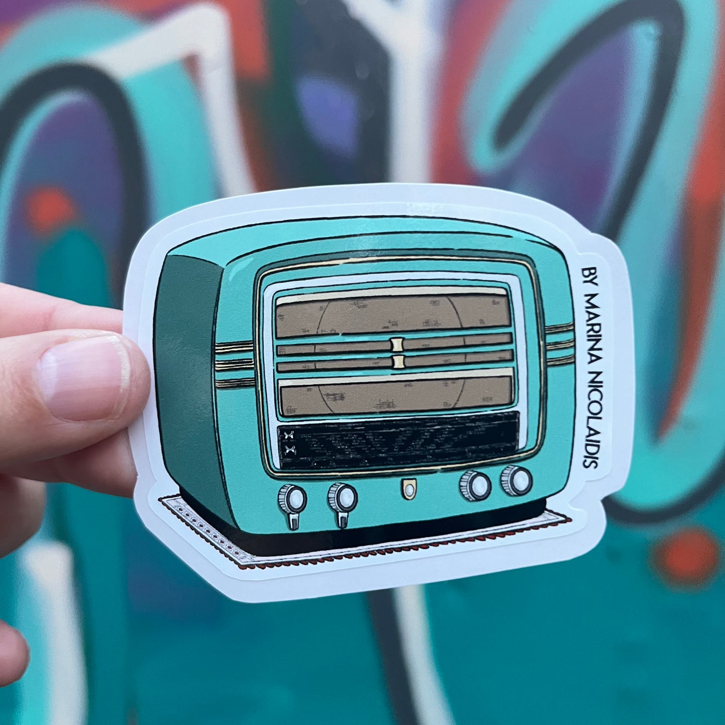 Retro radio sticker