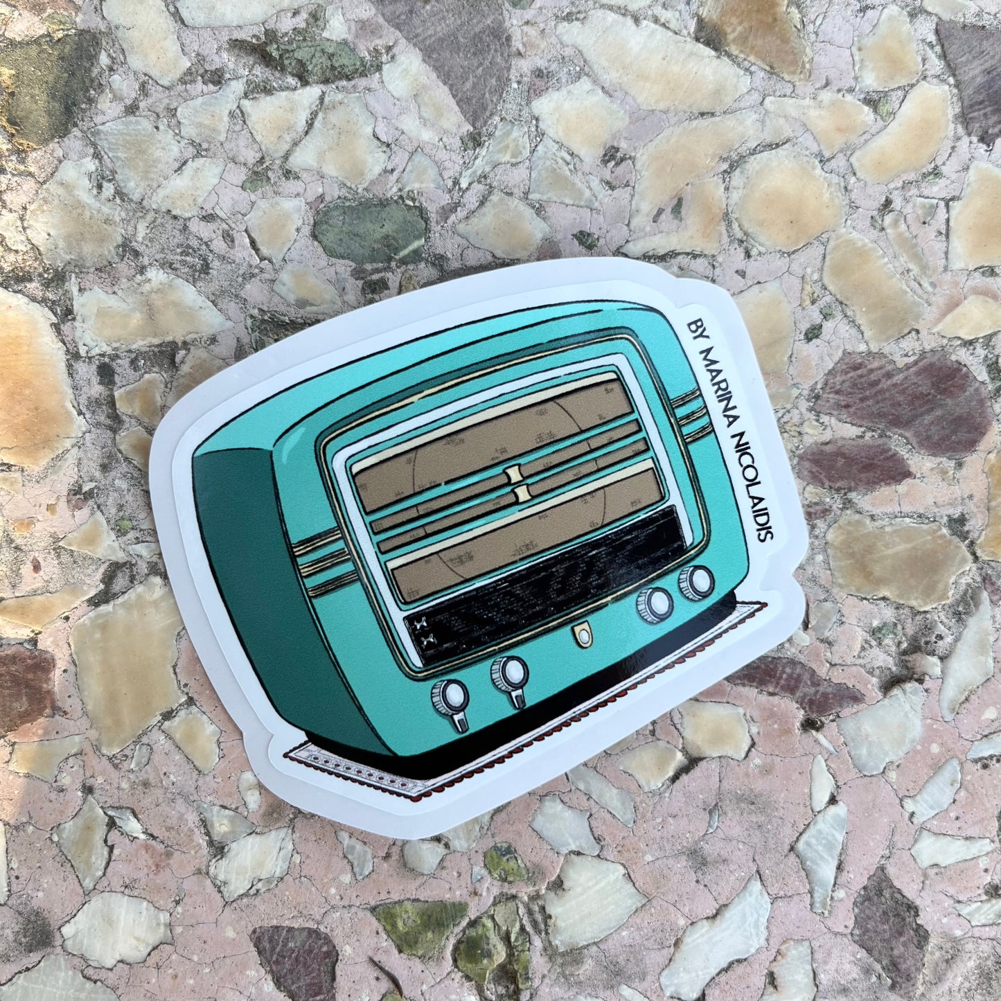 Retro radio sticker