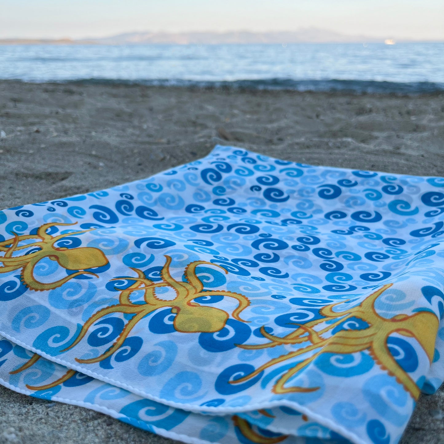 Greek silk pareo Octopus