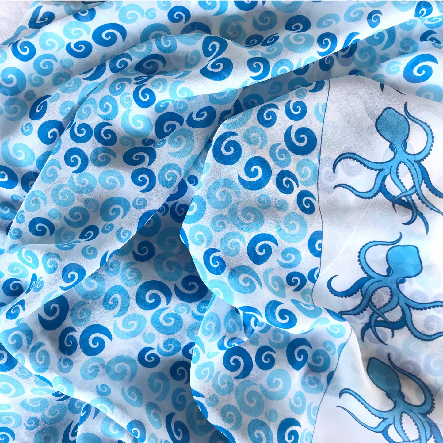 Greek silk pareo Octopus