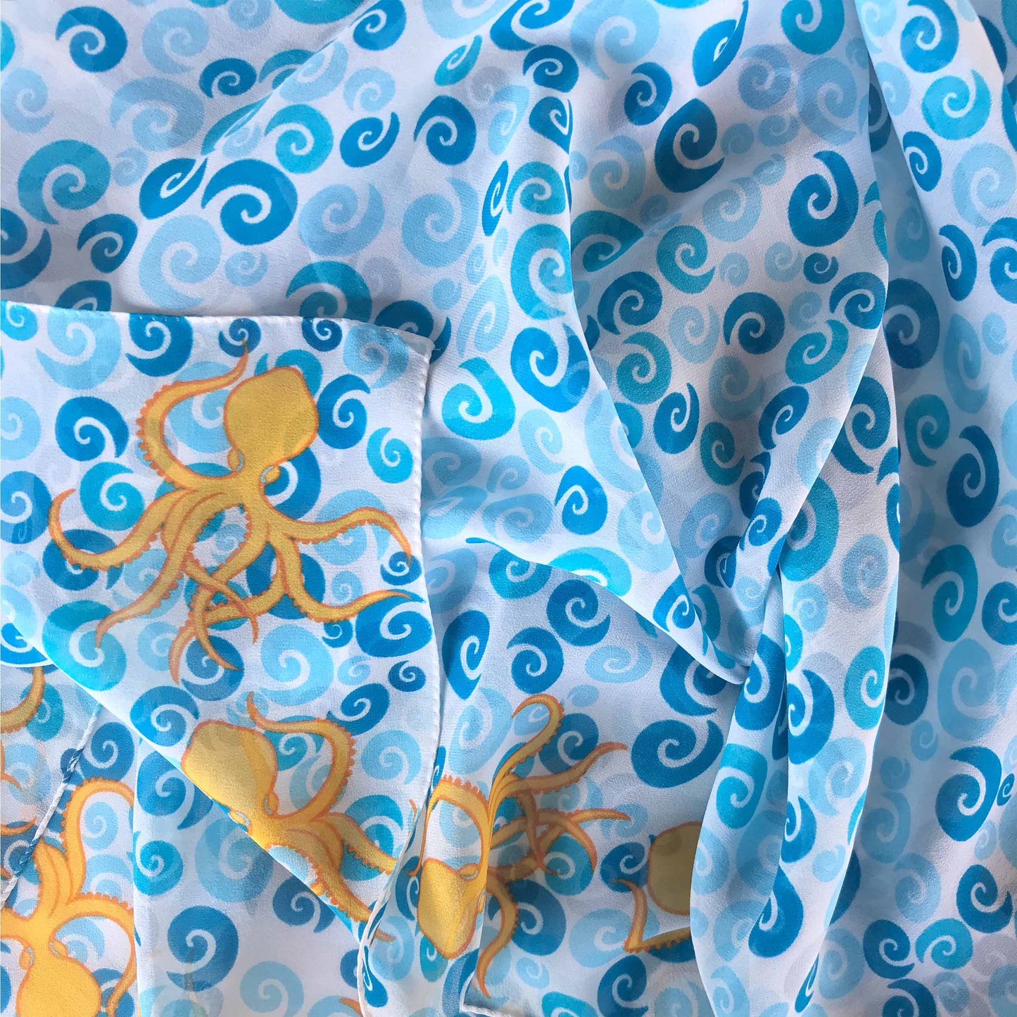 Greek silk pareo Octopus