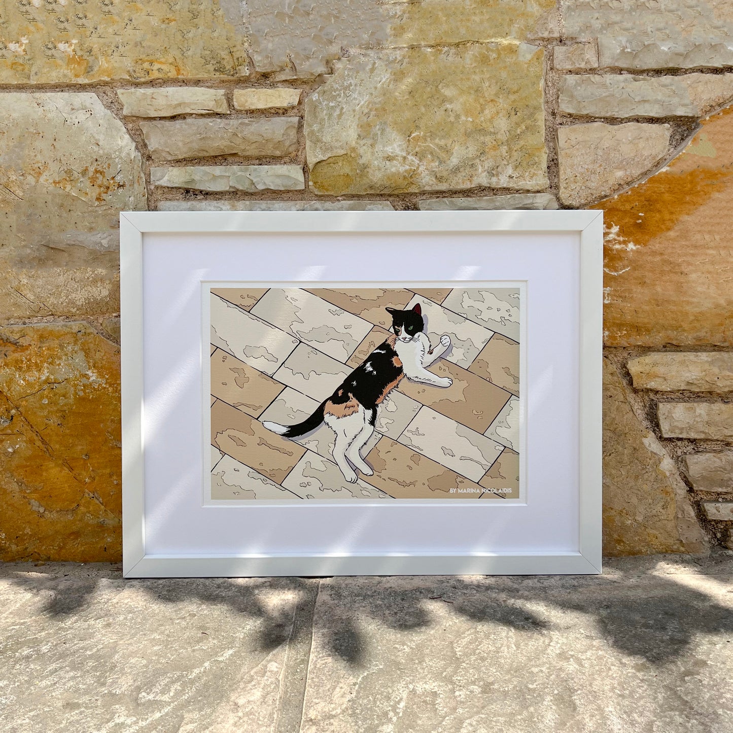 Greek Cat art print