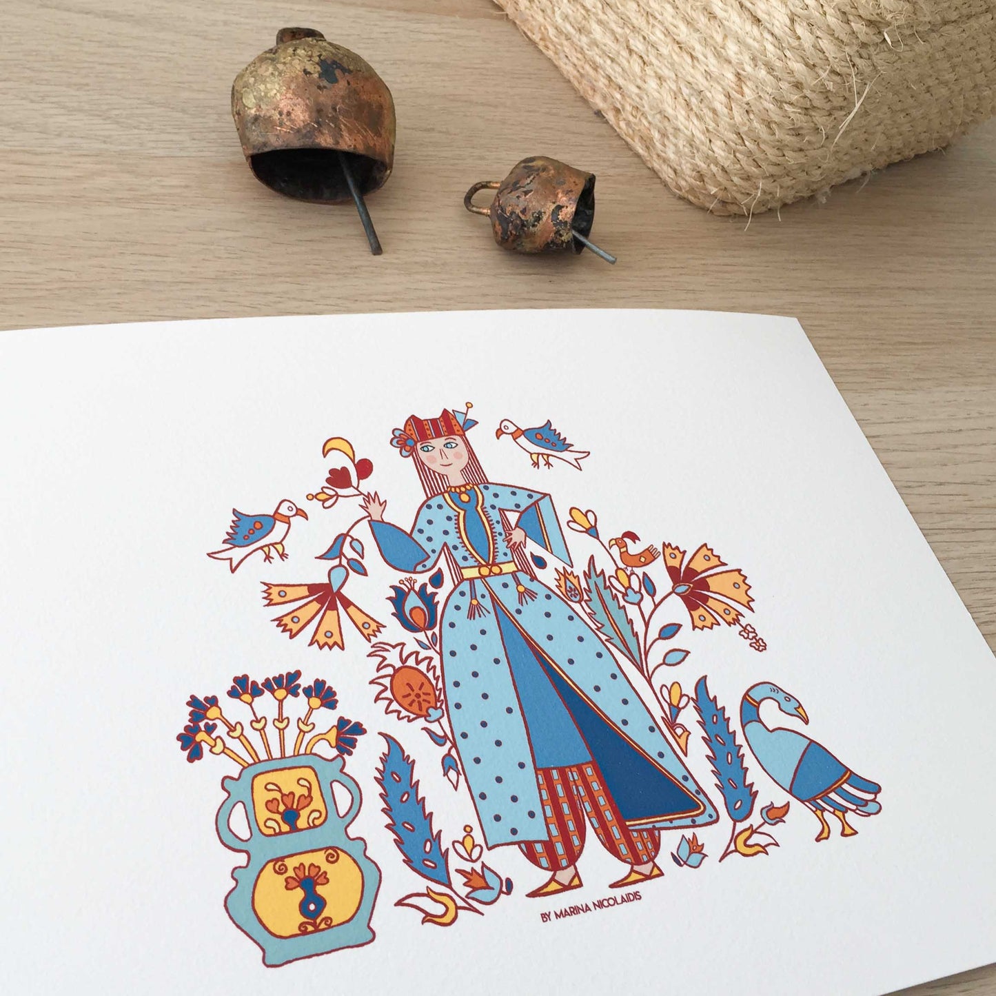 Folkloric woman art print