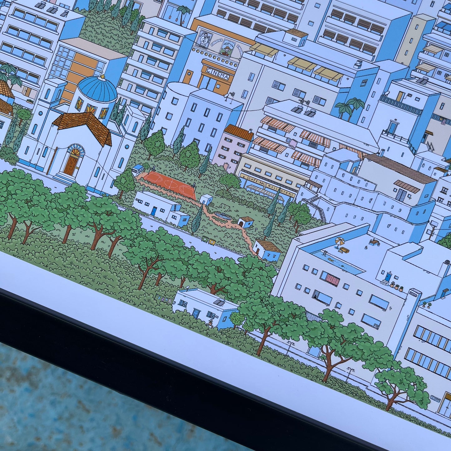 Athens city art print and poster