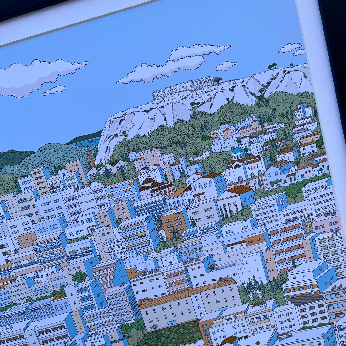 Athens city art print and poster