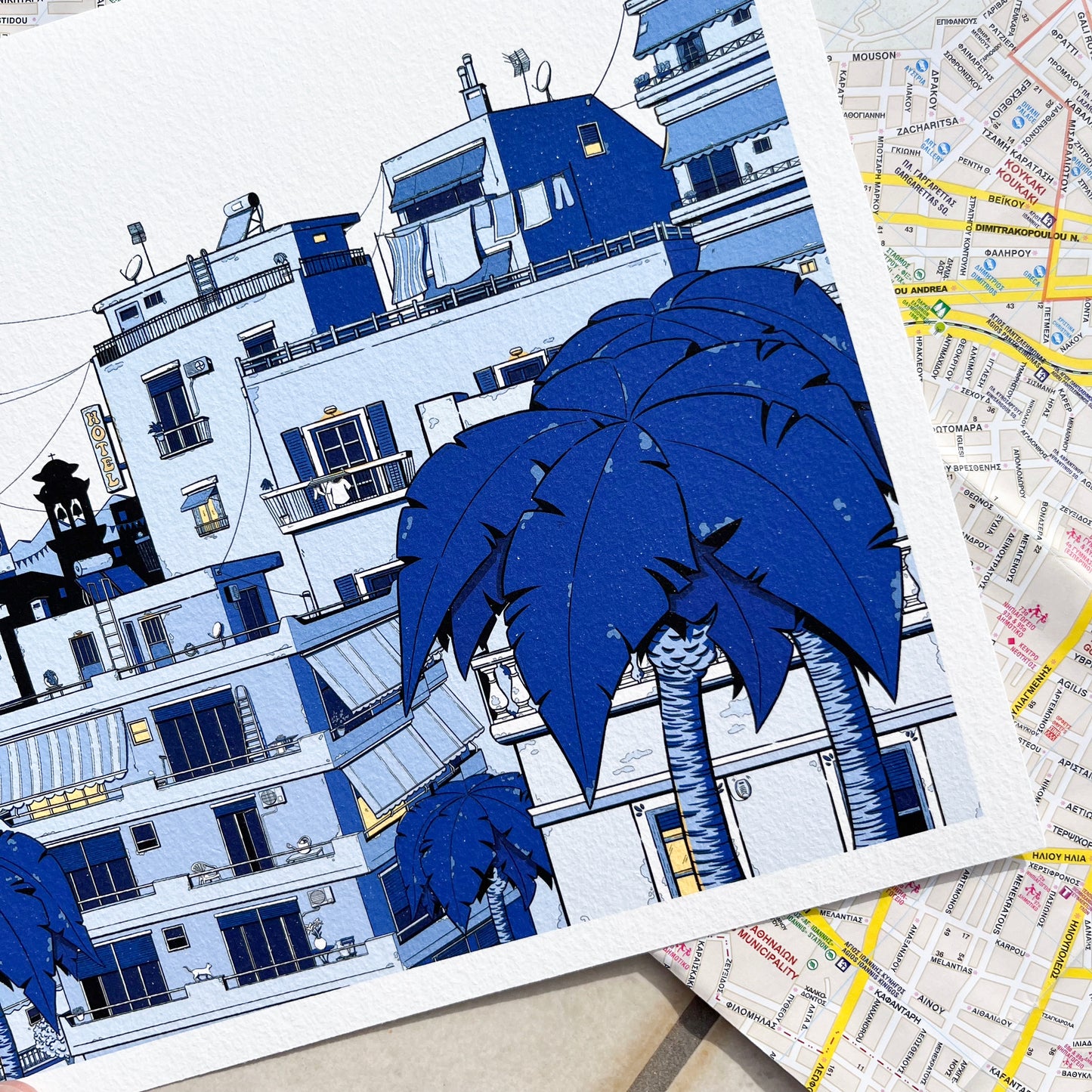 Athens city art print