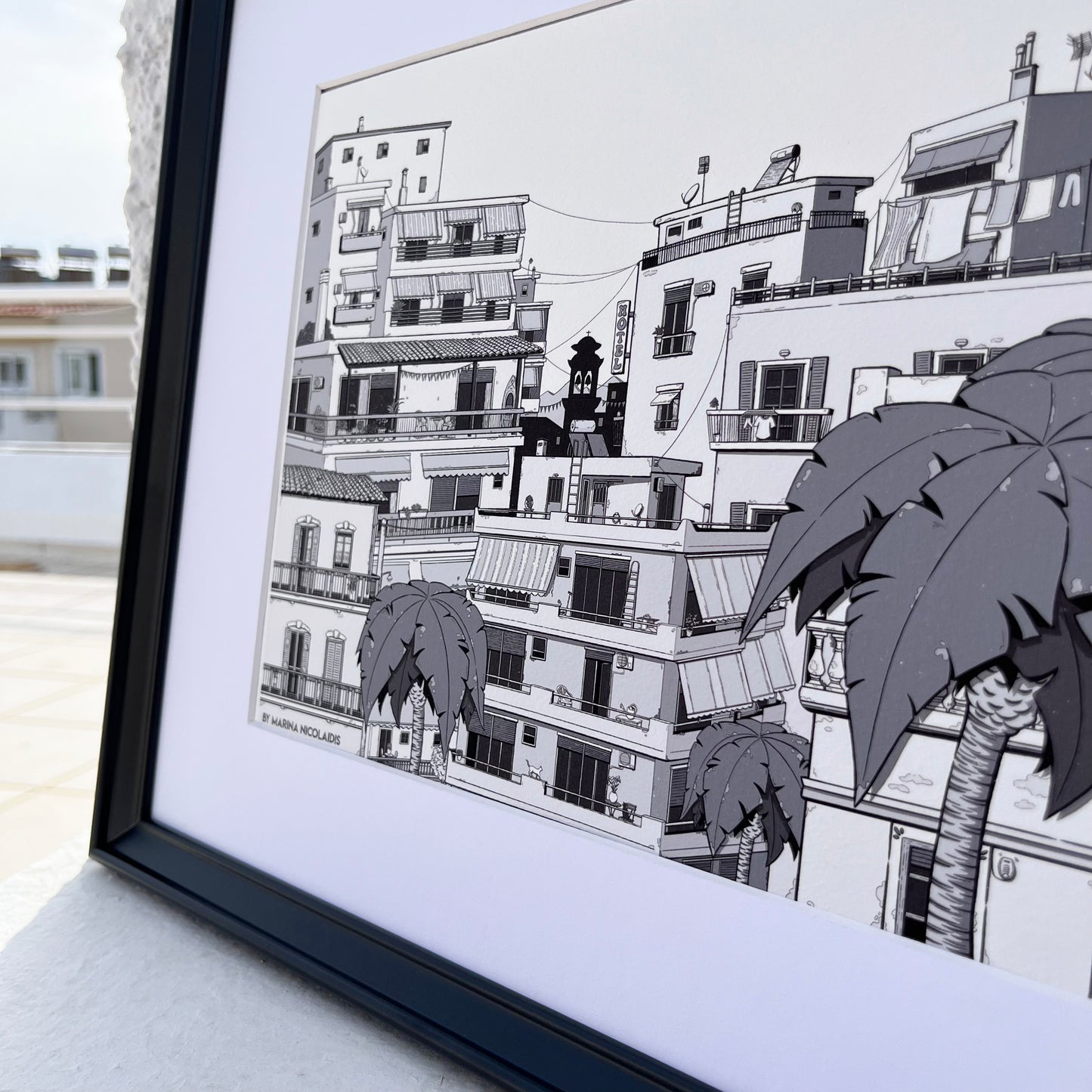 Athens city art print