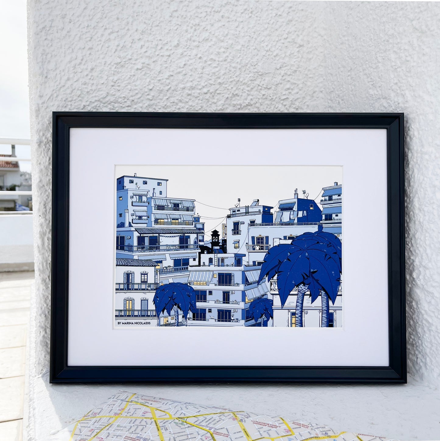 Athens city art print