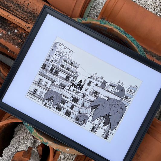 Athens city art print