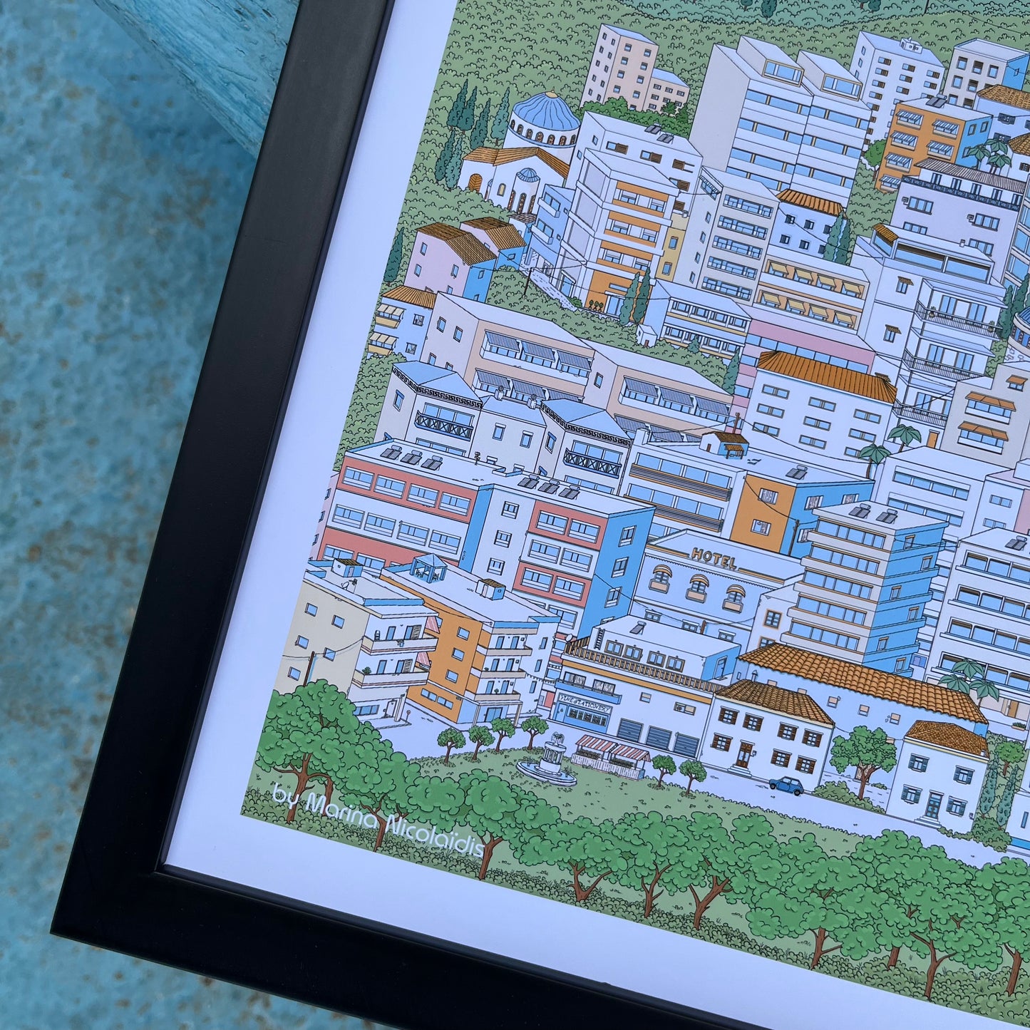 Athens city art print and poster
