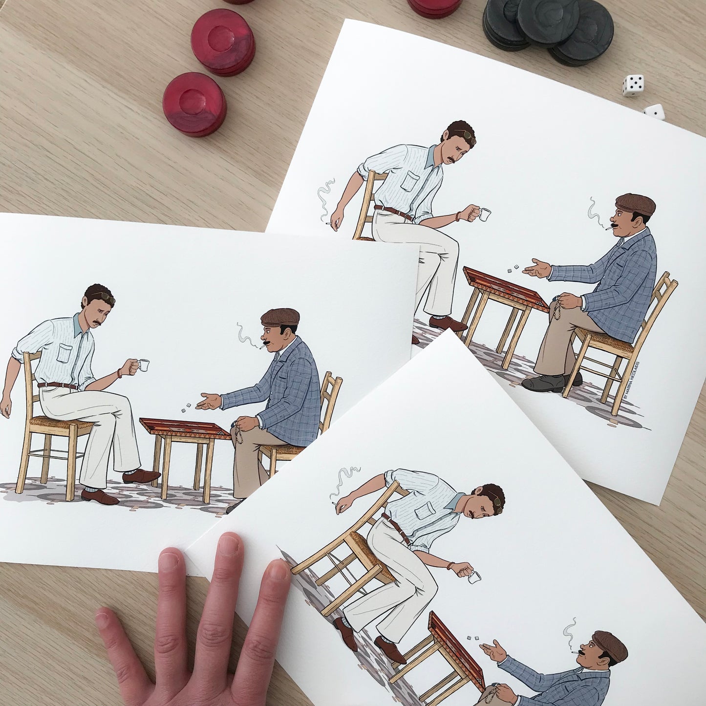 The backgammon players art print