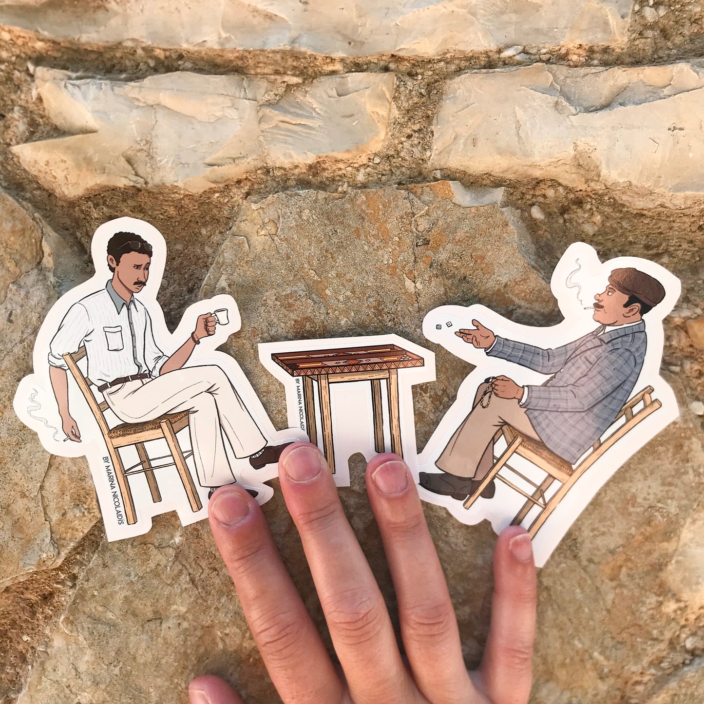 Backgammon players pack of 3 stickers