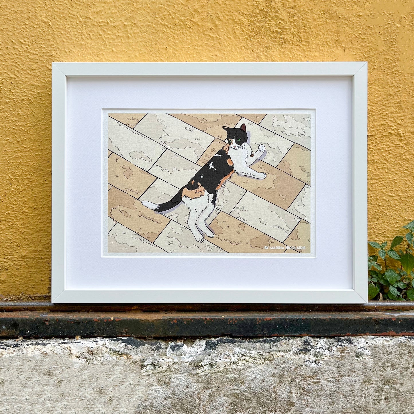 Greek Cat art print