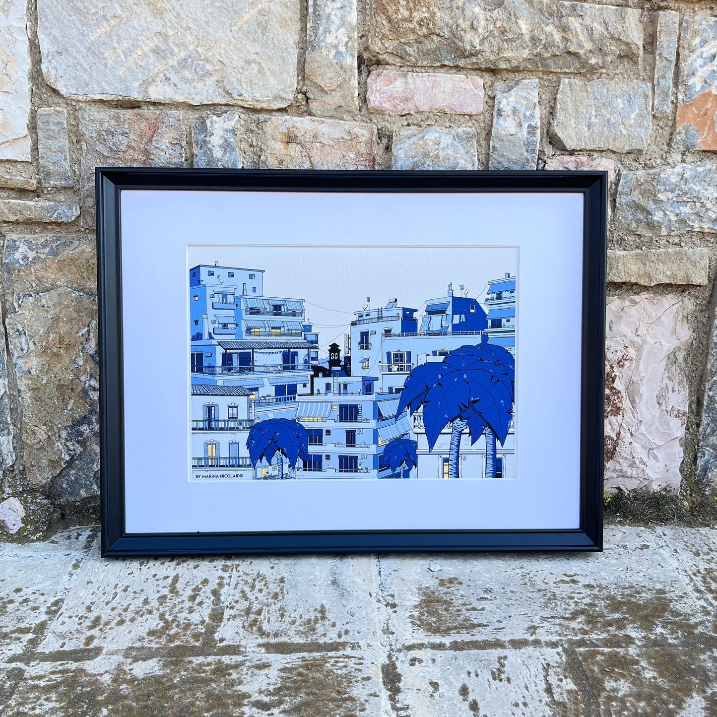 Athens city art print