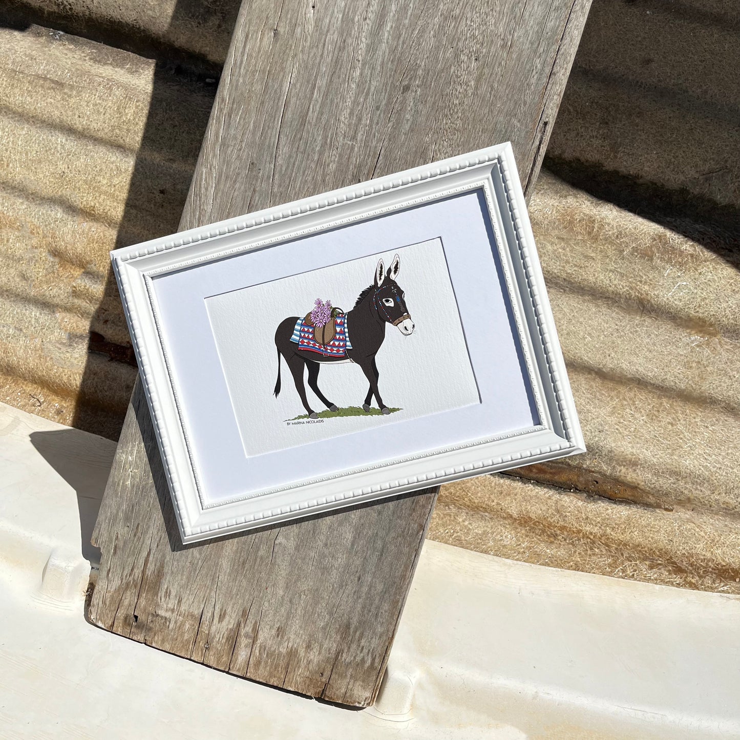 Greek Donkey art print