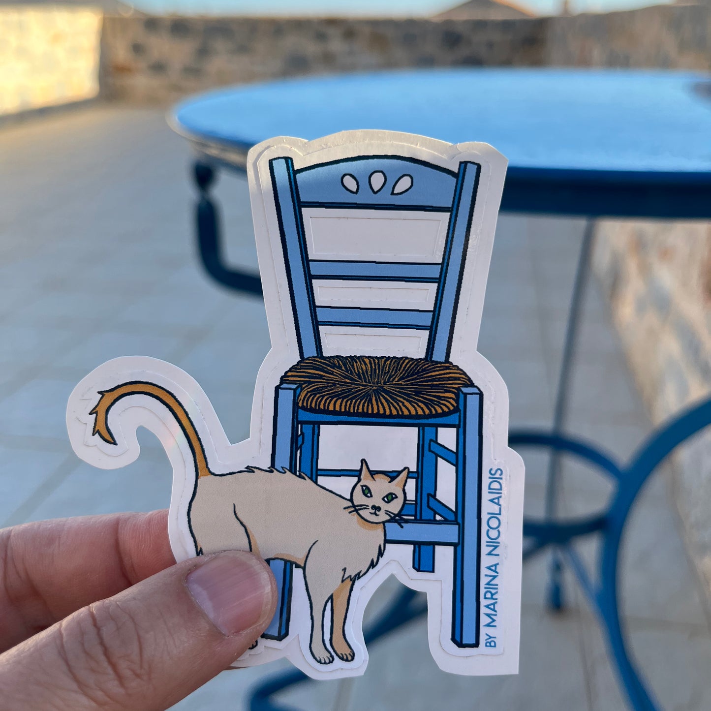 Greek cat sticker