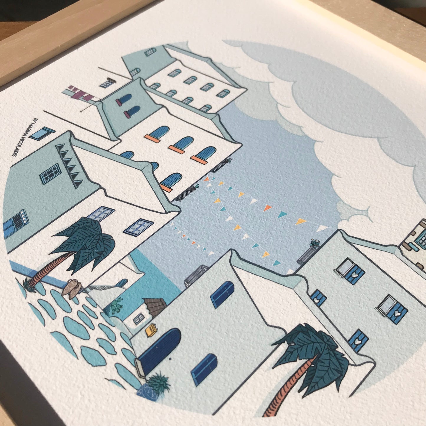 Greek village art print