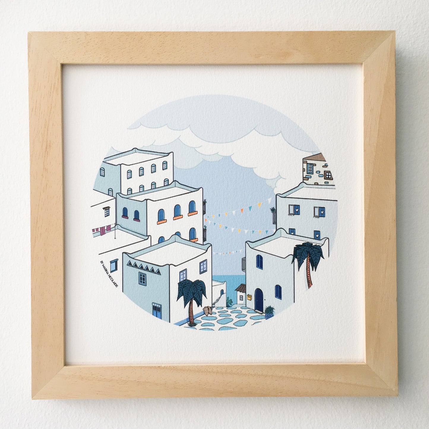 Greek village art print