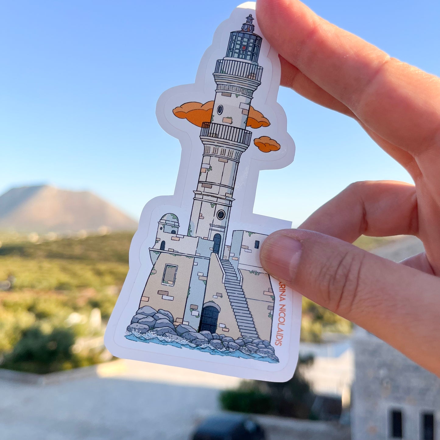 Chania lighthouse sticker