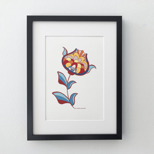 Folkloric flower art print