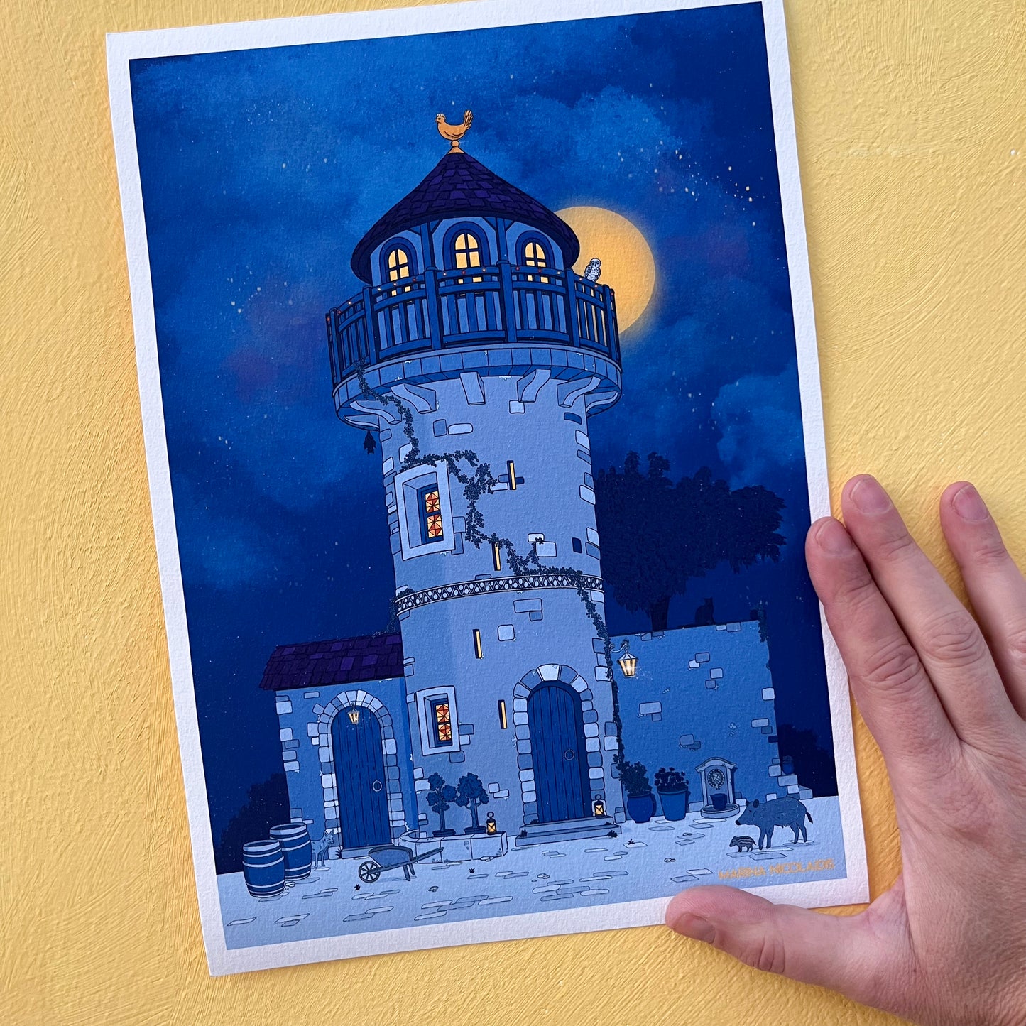 Night tower art print