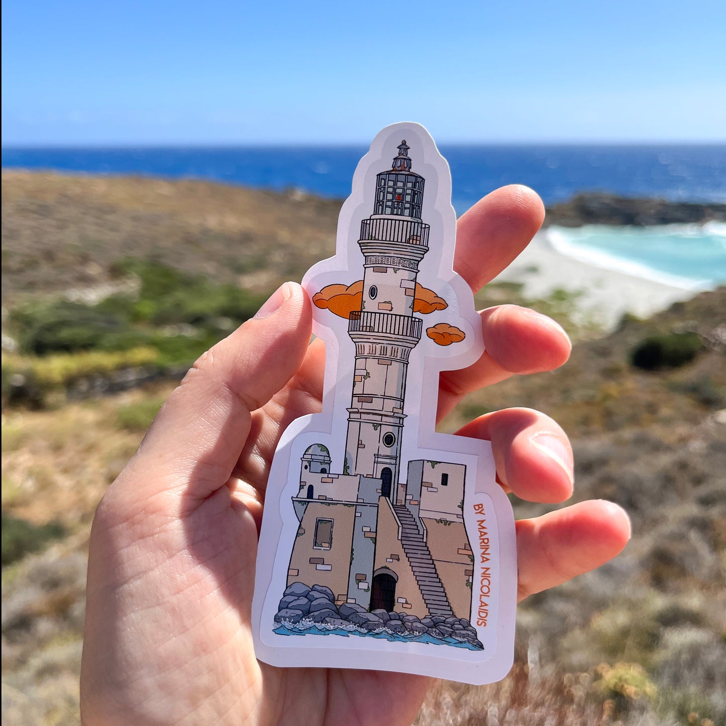 Chania lighthouse sticker