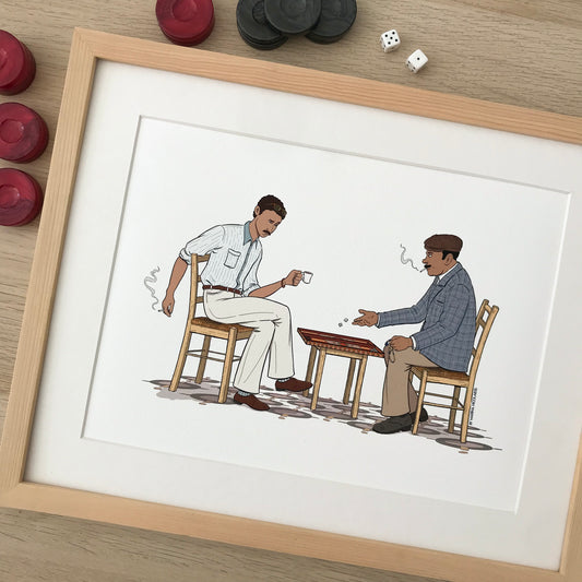 The backgammon players art print