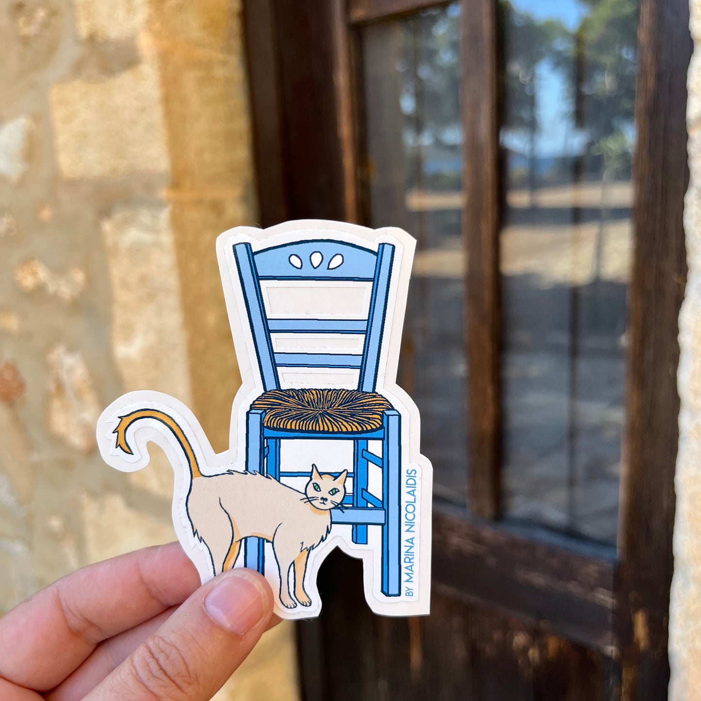 Greek cat sticker